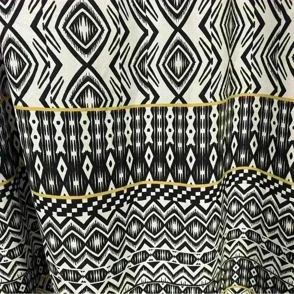 J. Crew Black/White Tribal Stripe Print Sleeveless Maxi Dress 8 C3861 - Picture 8 of 9